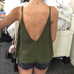 XS Low Back Olive Green Tank Top